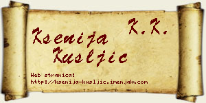 Ksenija Kušljić vizit kartica